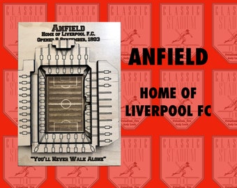 Anfield Liverpool FC Stadium - Maple Laser-Cut and Engraved