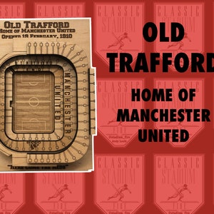 Old Trafford Manchester United Stadium - Maple Laser-Cut and Engraved