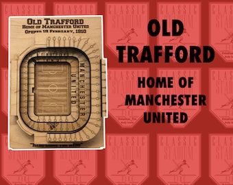 Old Trafford Manchester United Stadium - Maple Laser-Cut and Engraved