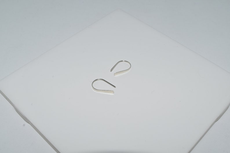 Tiny U Horseshoe earrings, Sterling Silver Gold 1/2 open upside down hoops, Modern minimalist Arc threaders, Girlfriend gift, Mom daughter image 6