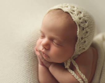Marrakesh Newborn Bonnet, Newborn Bonnet Knit Photography Prop Knitting Pattern, Newborn Prop Bonnet Knitting Pattern, Baby bonnet Knit