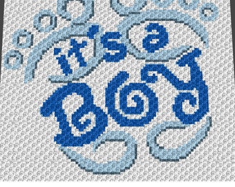 Baby Graphgan Pattern - Corner to Corner - C2C Crochet - It's A Boy Baby Feet Shower Gift Blanket Afghan Crochet Graphgan Pattern Chart