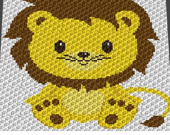 Baby Kids Graphgan Pattern - Corner to Corner - C2C Crochet - Baby Lion Jungle Animals Blanket Afghan Crochet Graphgan Pattern Graph Chart