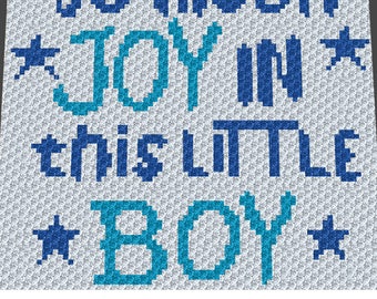 Baby Graphgan Pattern - Corner to Corner - C2C - SC - So Much Joy Little Boy Baby Nursery Blanket Afghan Crochet Graphgan Pattern Chart