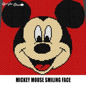 Graphgan Pattern - Corner to Corner - C2C - SC - Boy Mouse Face Cartoon Crochet Graphgan Blanket Afghan Crochet Graph Chart Pattern