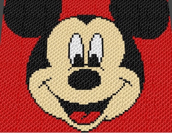 Graphgan Pattern - Corner to Corner - C2C - SC - Boy Mouse Face Cartoon Crochet Graphgan Blanket Afghan Crochet Graph Chart Pattern