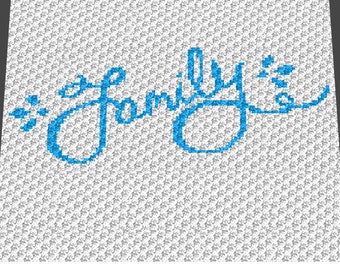 Graphgan Pattern - Corner to Corner - C2C - SC - Family Typography Word Art Design Quote Blanket Afghan Crochet Pattern Graphgan Chart