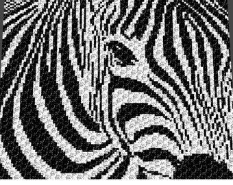 Graphgan Muster - Ecke für Ecke - C2C Crochet - Zebra Gesicht Foto Alpha Art Decke Afghane häkeln Graphgan Muster Graph Chart Download