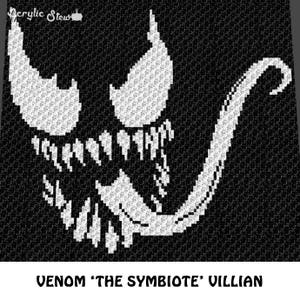 Graphgan Pattern - Corner to Corner - C2C - SC - Symbiote Villain Spider Movie Character Blanket Afghan Crochet Graphgan Pattern Graph Chart