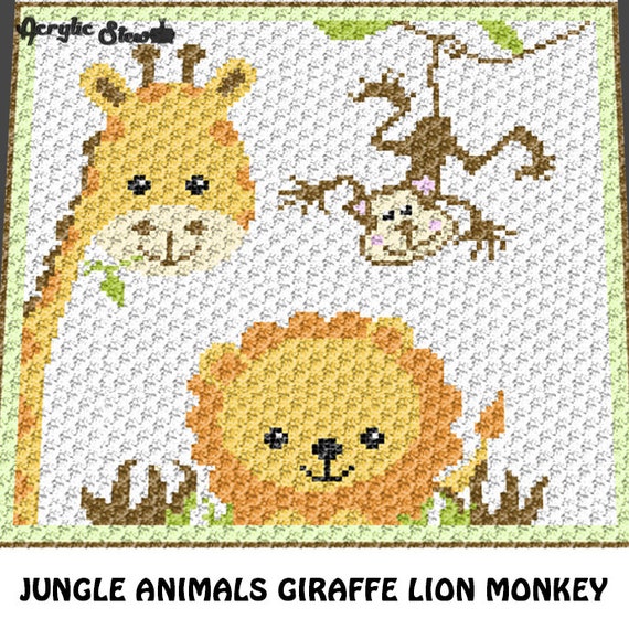 Crochet patterns-jungle Monkey Baby Girl patrón afgano