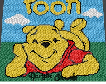 Baby Graphgan Pattern - Corner to Corner - C2C - Cute Yellow Bear Cartoon Character Baby Blanket Afghan Crochet Graphgan Pattern Chart