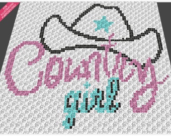 Graphgan Pattern - Corner to Corner - C2C Crochet - Basket Weave - Country Girl Country Western Blanket Afghan Crochet Pattern Graph Chart