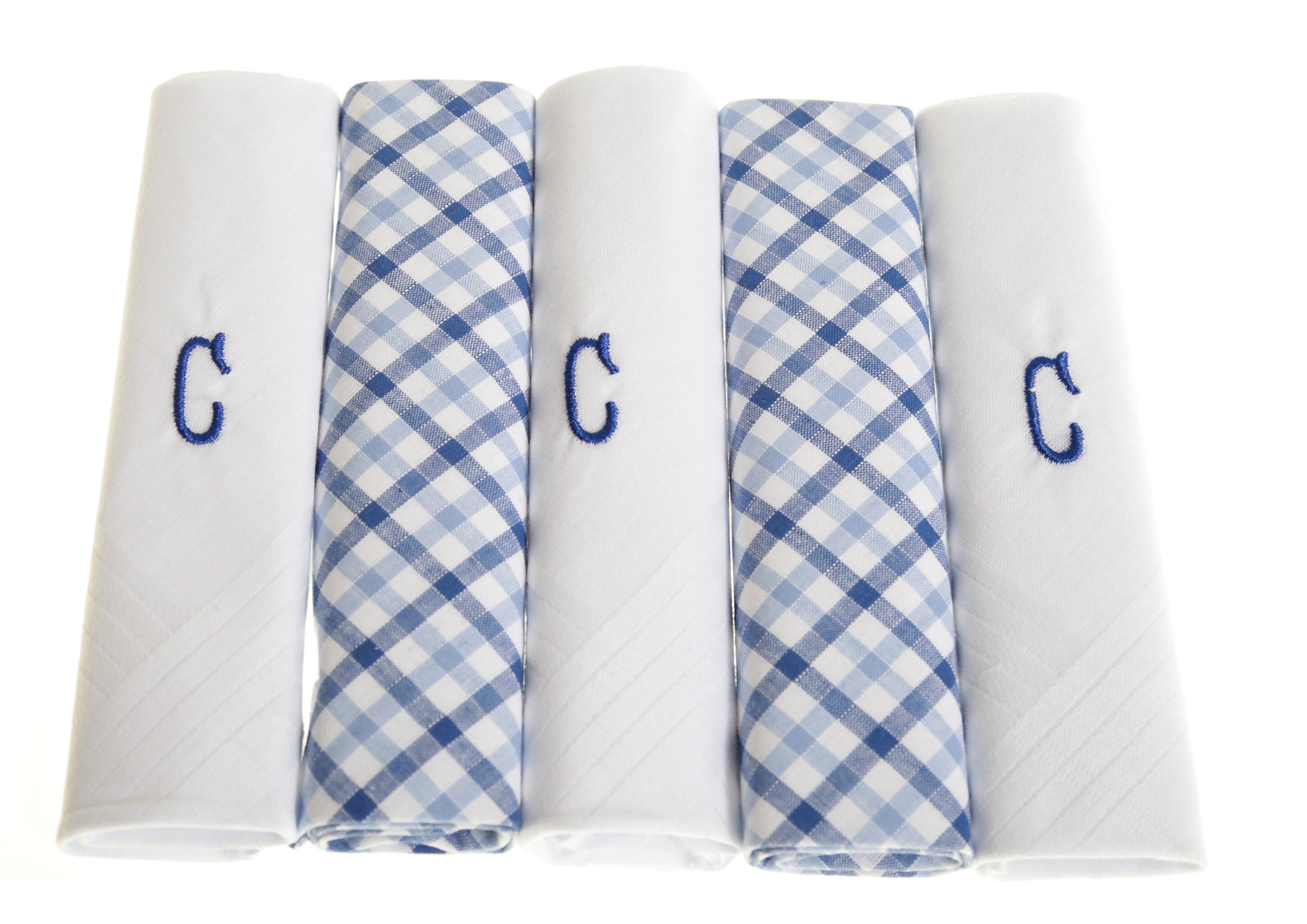 Mens Handkerchiefs Pack of 5 Mens Initial Embroidered White Etsy