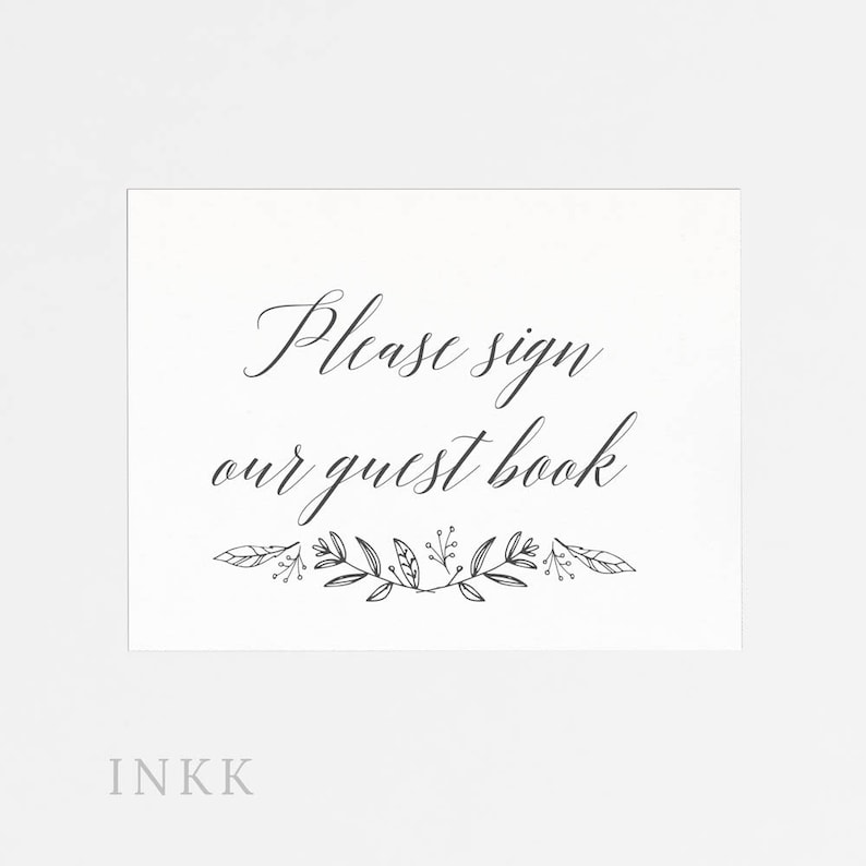 Gift Table Sign Guest Book Sign Wedding Signage Wedding Printable Please sign our guest book Printable Sign PDF Instant Download #E008