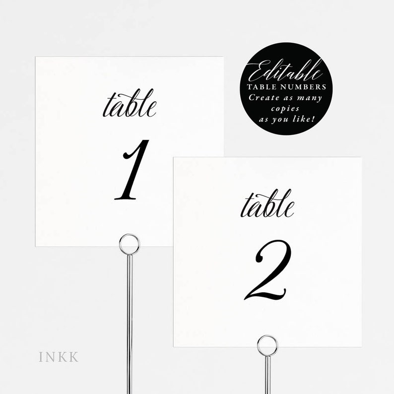 Rustic Wedding Table Numbers Printable Table Number Template Etsy
