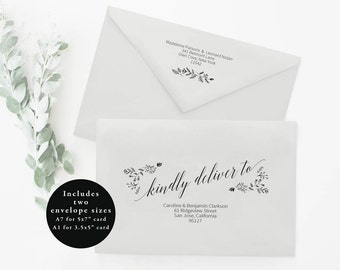 printable envelope template editable envelope template a7