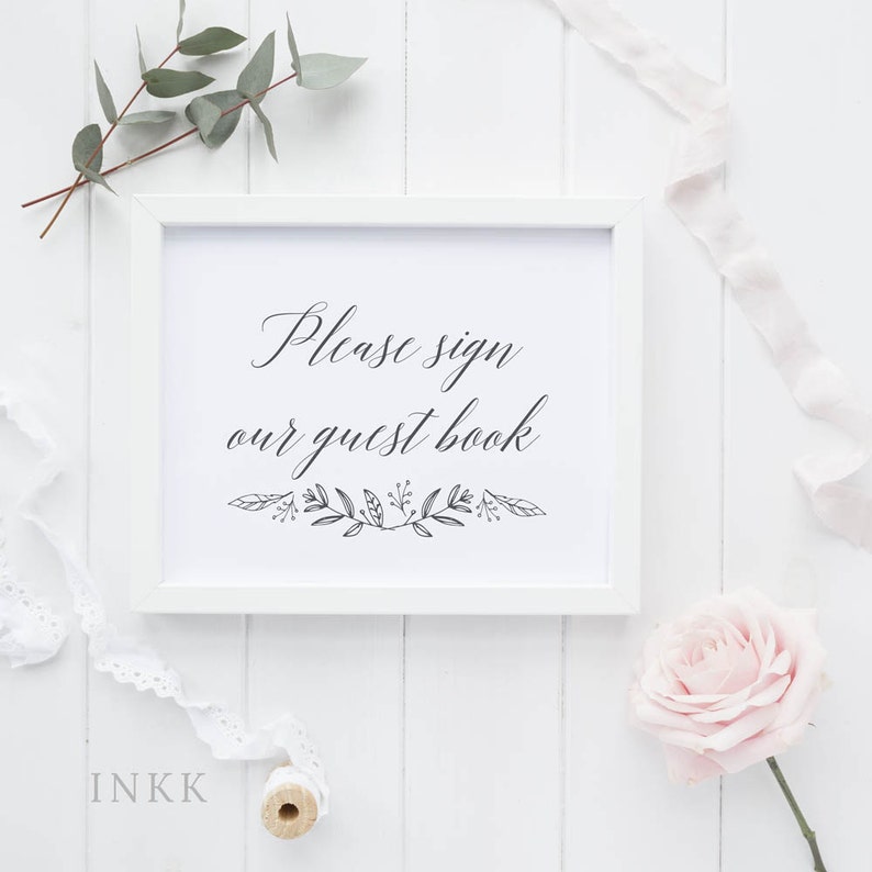 Gift Table Sign Guest Book Sign Wedding Signage Wedding Printable Please sign our guest book Printable Sign PDF Instant Download #E008