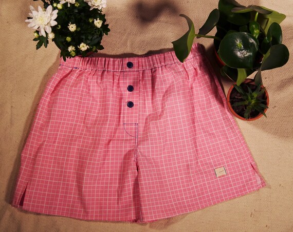 calcon man cotton fabric upcykey pink white tiles