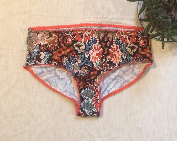 Pants woman pink blue orange abstract pattern viscose