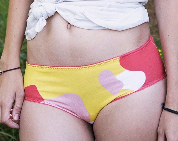 panties cotton solid pink orange yellow colors