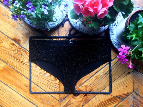Pants woman black glitter