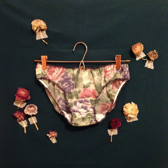 panties bloomer cotton flowers purple pink