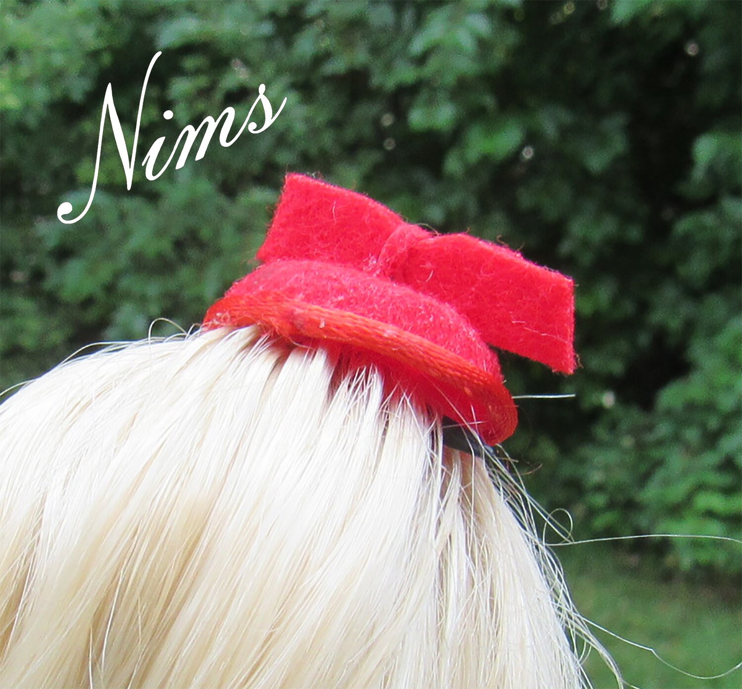 Little red pillbox hat with cute bow on top for Barbie and Etsy