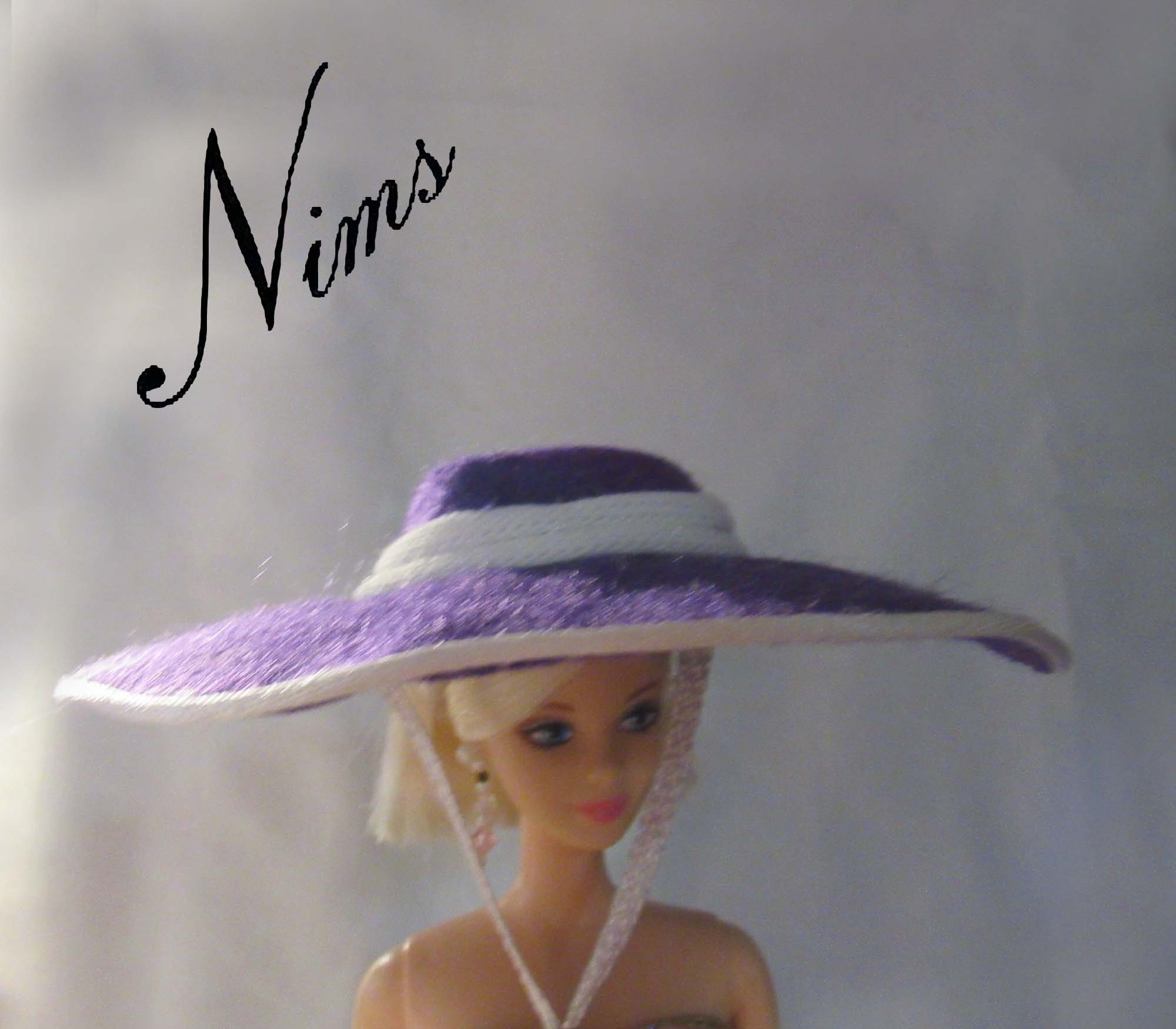 Pretty Purple Bolero Hat With White 