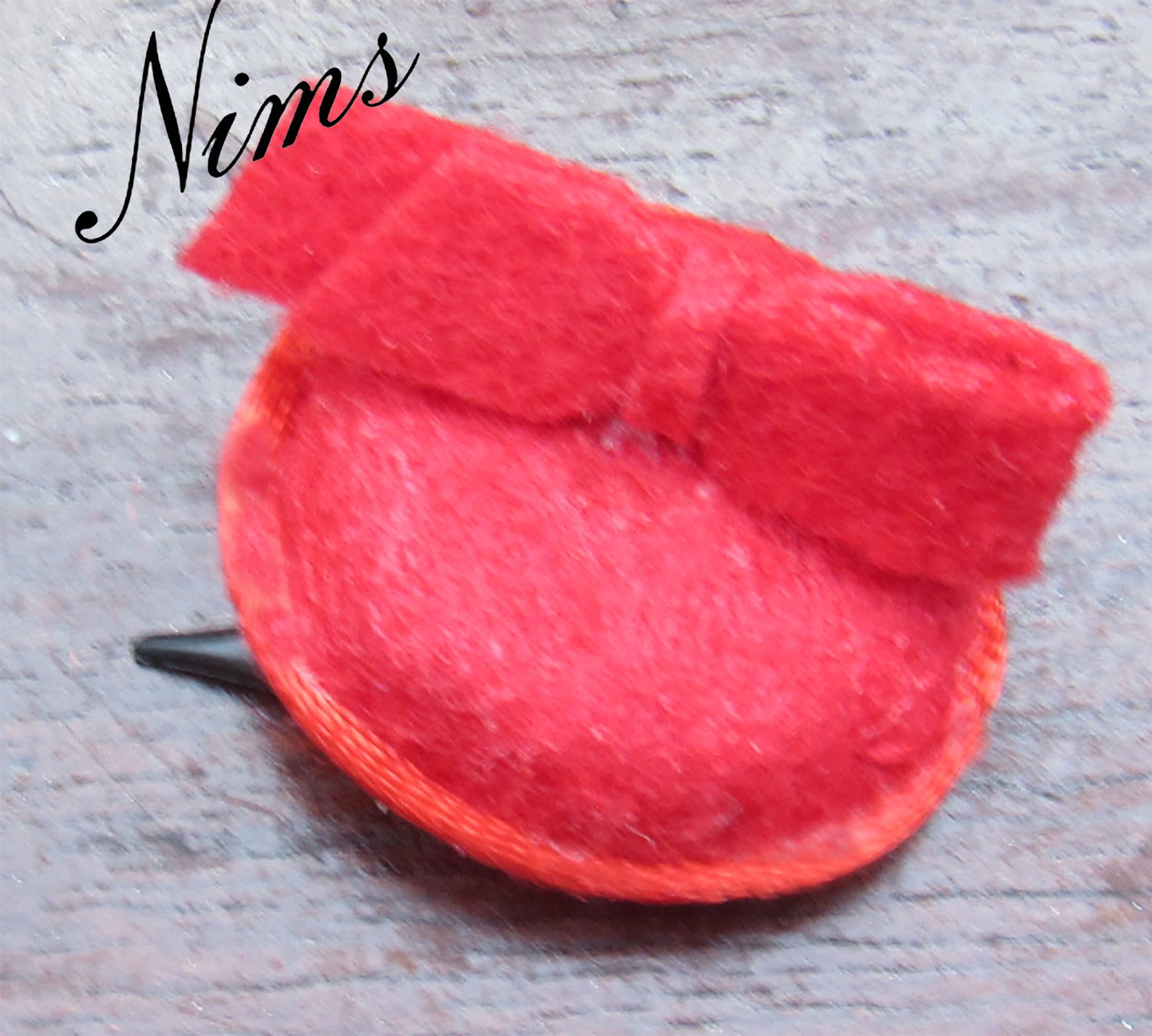 Little red pillbox hat with cute bow on top for Barbie and Etsy