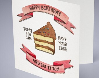 Cake Greeting Card // Printed in Newport, RI • Packaged in Compostable Eco Bags