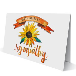 Carte de vœux de sympathie tournesol • Imprimé en RI • Jardin • Aquarelle • Fleur • Floral • Newport • Black Eyed Susan • Rhode Island • Perte