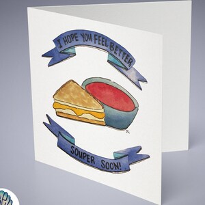Get Well Souper Soon Greeting Card // Printed in Newport, RI • Packaged in Compostable Eco Bags