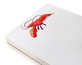 Red Lobster Notepad | Designed in Newport, RI | Stationery | Nautical | Paper | Writer | Grocery List | Preppy | Beach | Ocean | Seafood