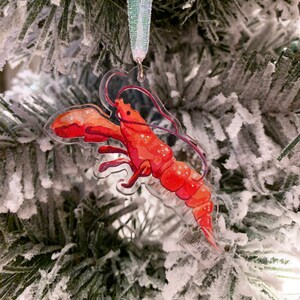 Eileen Graphics Lobster Ornament | Design Made in Newport, RI | Rhode Island | Watercolors | Painting | Nautical | Christmas Decoration