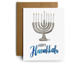 Eileen Graphics Menorah Greeting Card • Made in Newport, RI • Hannukah • Jewish • Candles • Tradition • Celebration • Holidays • Family