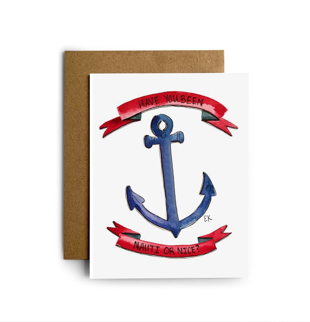 Eileen Graphics Anchor Christmas Greeting Card Made in Etsy
