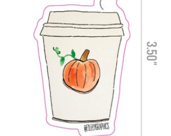 Eileen Graphics Pumpkin Spice Latte Sticker | Designed in Newport, RI | Small Gift | Laptop | Car Sticker | Fall | Pumpkin | PSL | Coffee