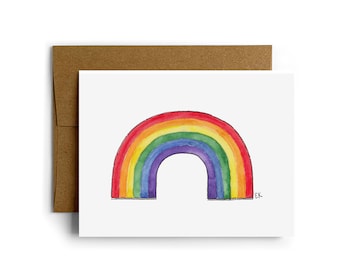 Rainbow Greeting Card • Made in USA • Transgender • Watercolor • Pride • Gay • Bisexual • BIPOC • Lesbian • Colorful • Inclusivity