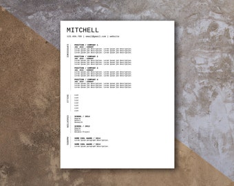 Mitchell | Developer/Programmer Creative Resume Template | Fully Customizable Resume + Cover Letter + References