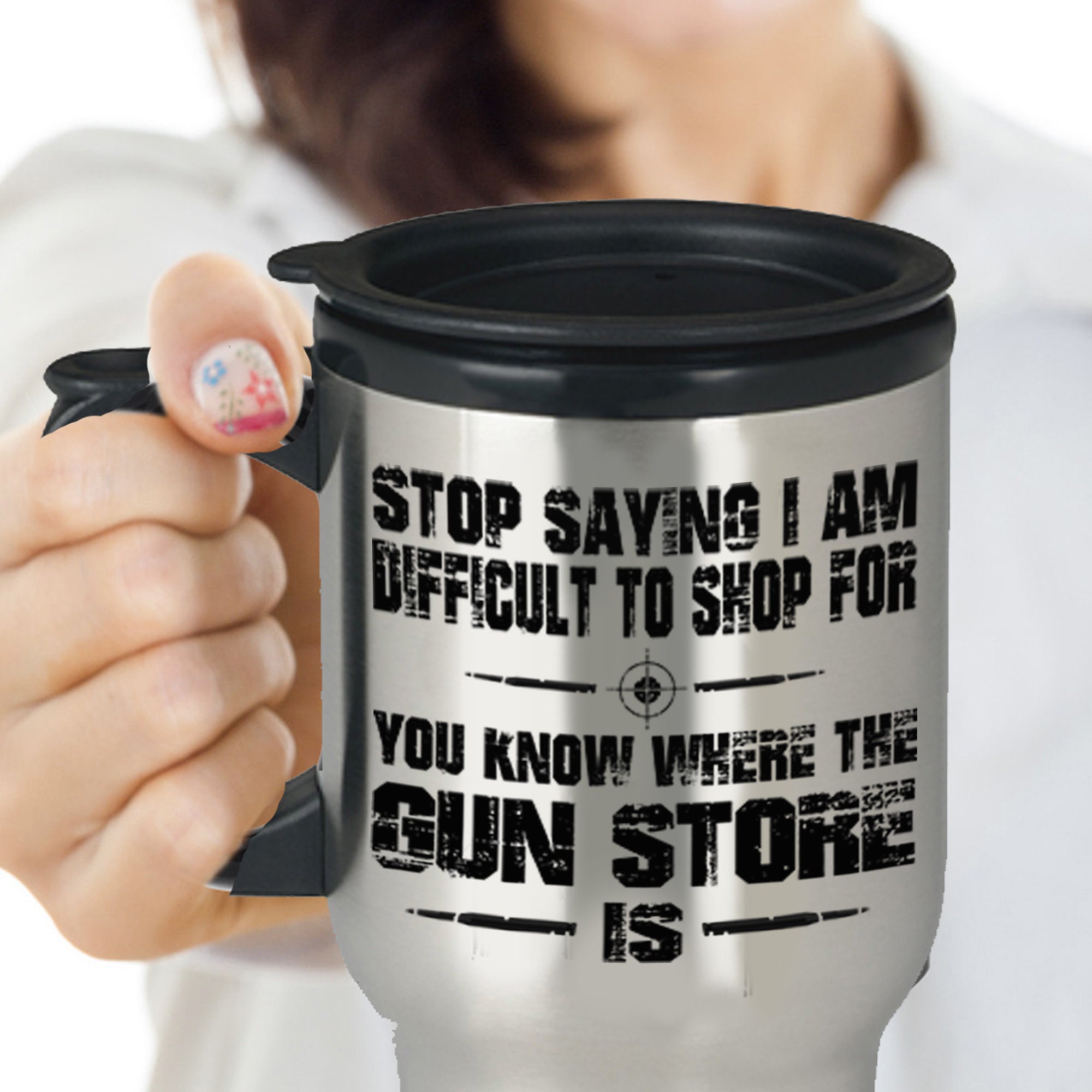 Travel Mug Gun Funny Tea Coffee Cup Gift Idea Mugs Mig Gun Owner for