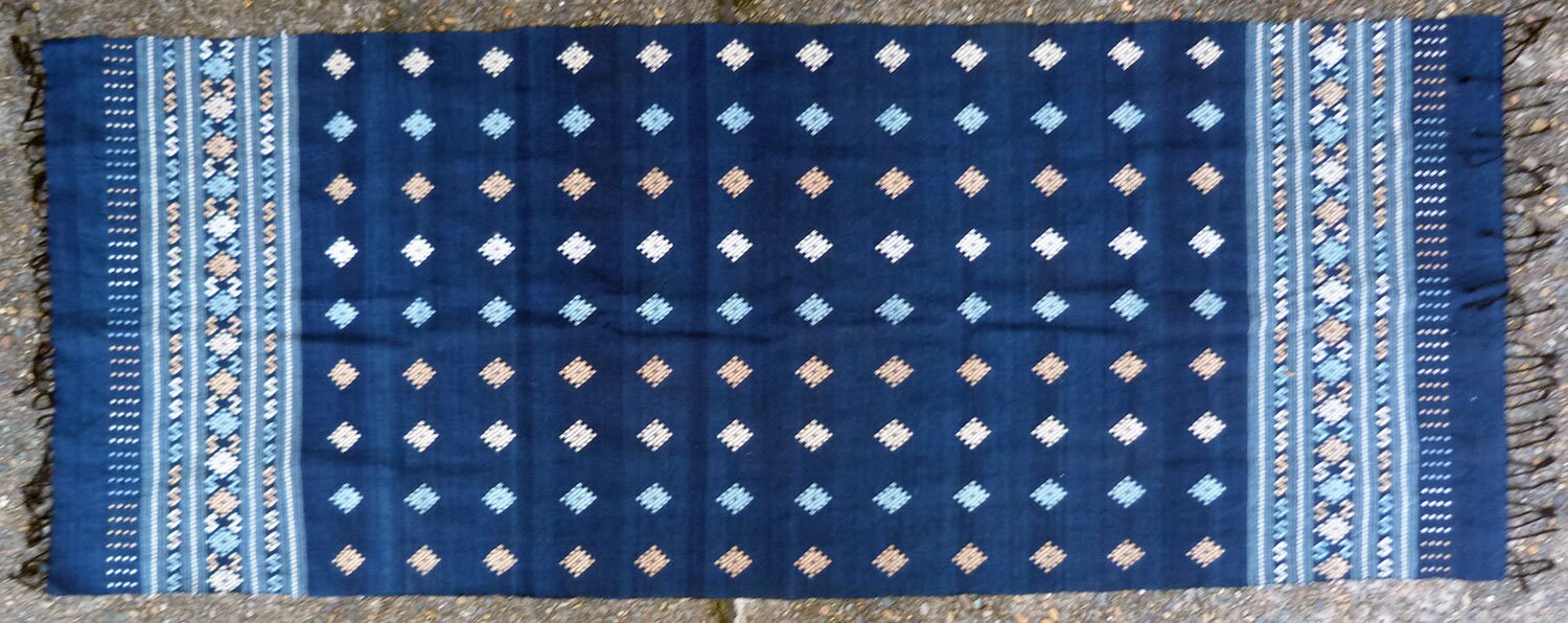 藍染　インディゴ　タイ 族　ブランケット　ストール　刺繍　　骨董　アンティーク このいと紡tsumugu倉敷染藍染インディゴストール