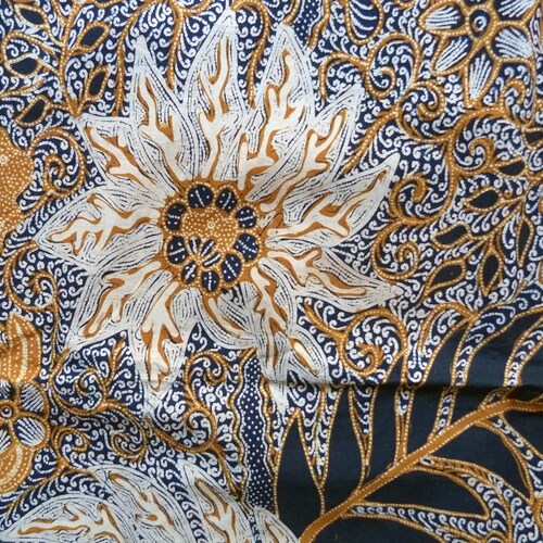 Indonesian Stamped Batiks in Shades of Navy Blue | Etsy