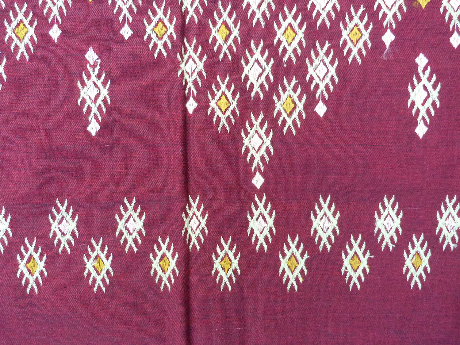 Handmade Textile Embroidered Cotton Sarong Burma Myanmar
