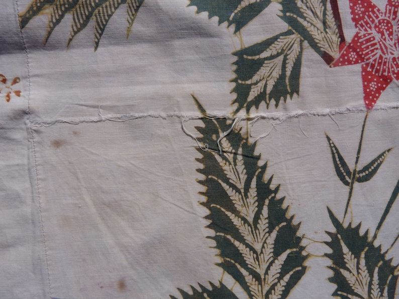 Batik Cotton Sarong Fabric Batik Pekalongan Sarong Handmade Indonesia Old Tuli damaged Indonesia Batik Hand Drawn