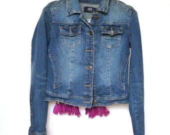 Dotti Embroidered Denim Jacket Embroidered With Thai Hill Tribe