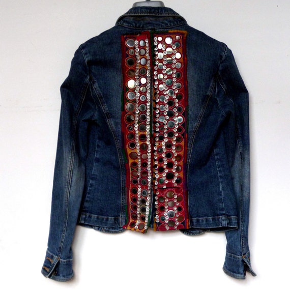 tribal embroidered jeans