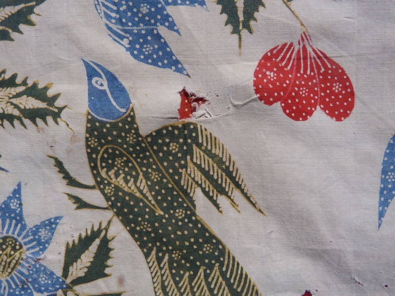 Batik Cotton Sarong Fabric Batik Pekalongan Sarong Handmade Indonesia Old Tuli damaged Indonesia Batik Hand Drawn