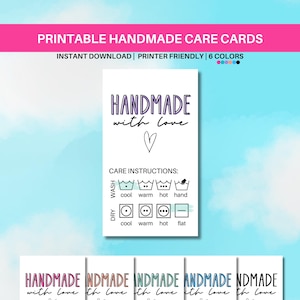 Druckvorlage für kleine Geschenke zum Häkeln und Stricken | Handgemacht mit Liebe | Druckvorlage für handgemachte Produkte | Verpackungseinlage | Verpackung
