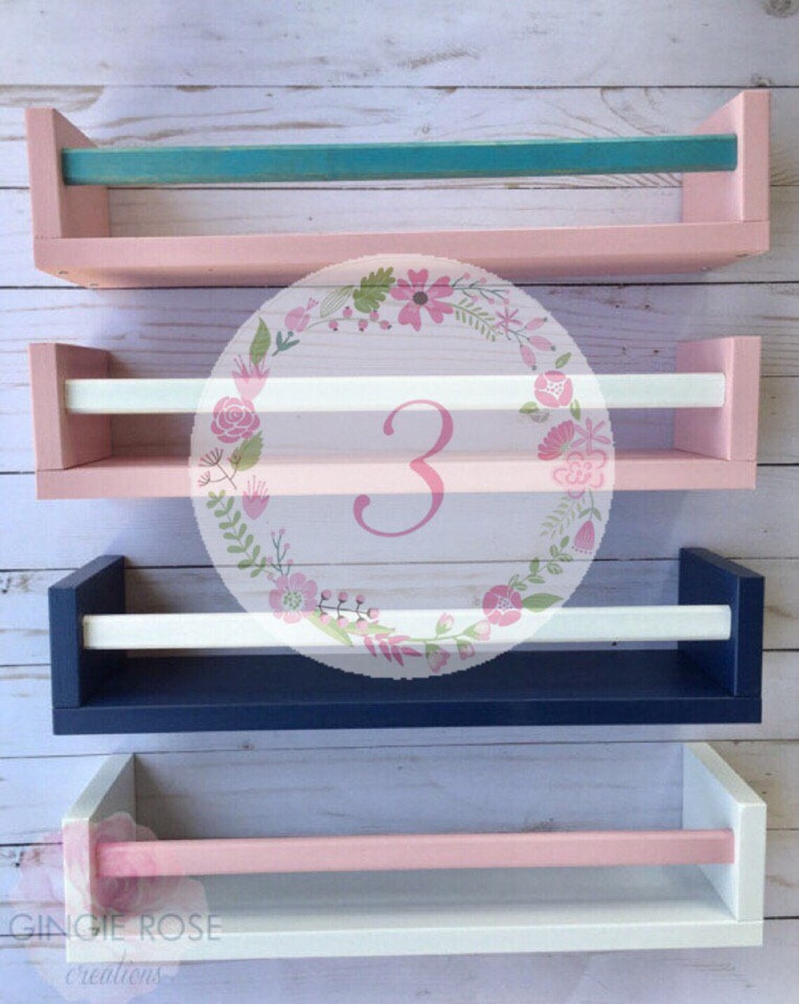3 Floating Nursery Bookshelves/ Children's Bookshelf/ Etsy