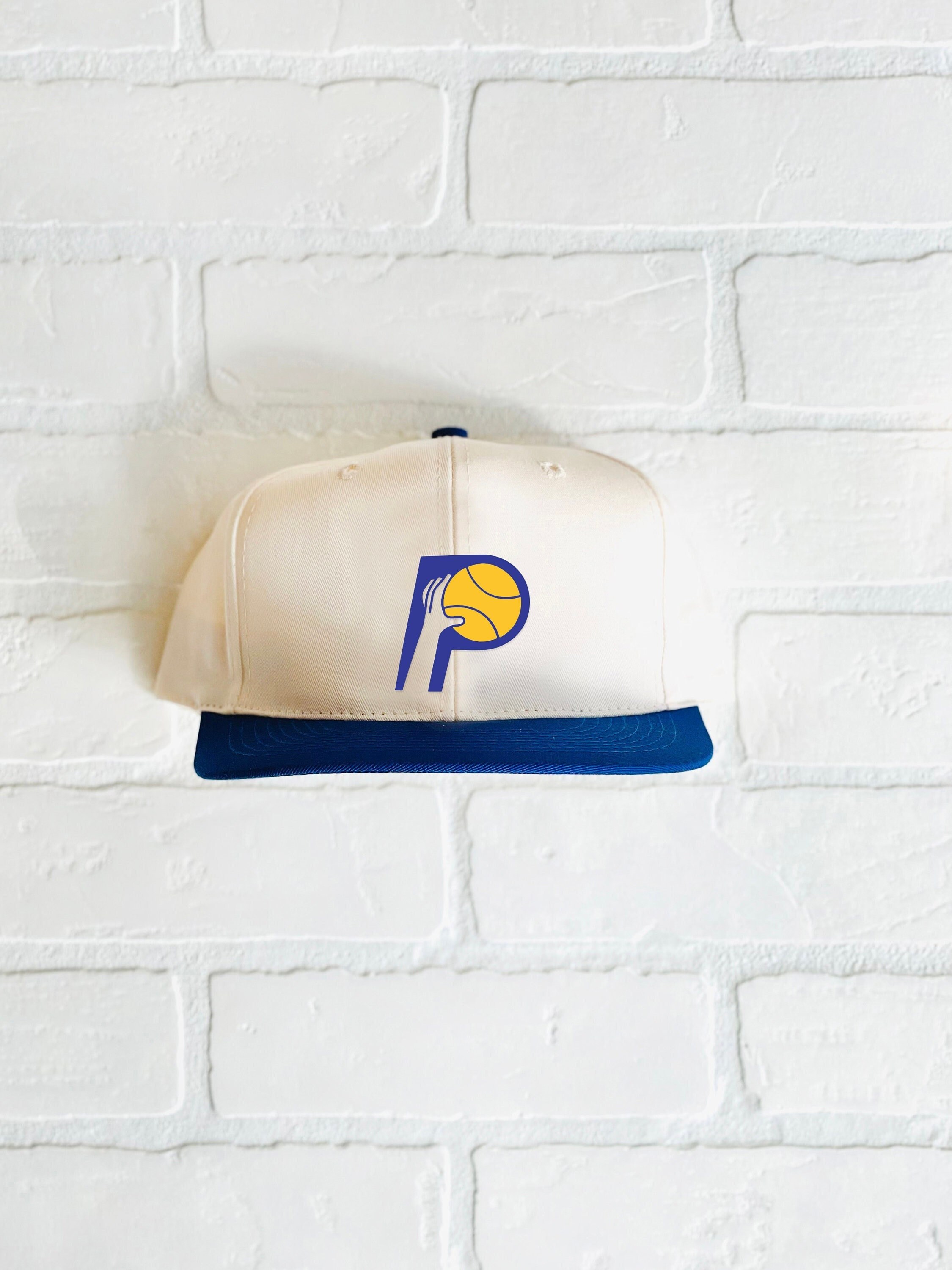 Indiana Pacers NBA Vintage 90's J.H. Design Genuine Leather Strapback Cap  Hat